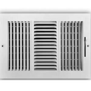 Everbilt 12 in. x 8 in. 3-Way Steel Wall/Ceiling Register in White, NIP